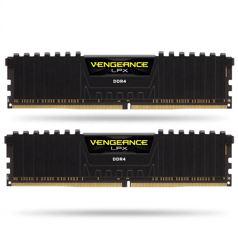 رم دسکتاپ کورسیر مدل vengeance lpx ddr4 دو کاناله 32 گیگابایت 3200 مگاهرتز cl16 با هیتسینک آلومینیومی و پشتیبانی از xmp 2.0 برای اورکلاکینگ پایدار و خنک کنندگی بهینه