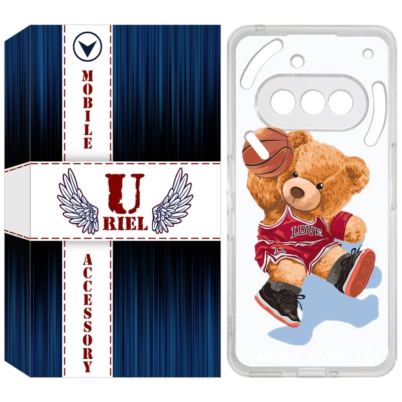 کاور یوریل مدل Clear کد 63 طرح خرس ورزشکار مناسب برای گوشی موبایل ناتینگ Phone 3a