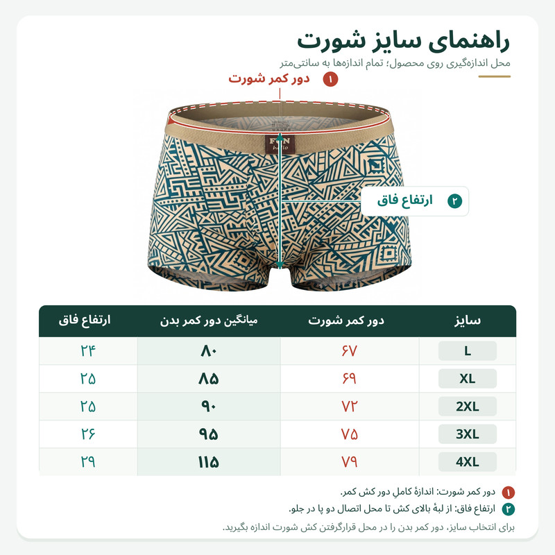 شورت باکسر مردانه طرح هندسی مدل Fun Hello