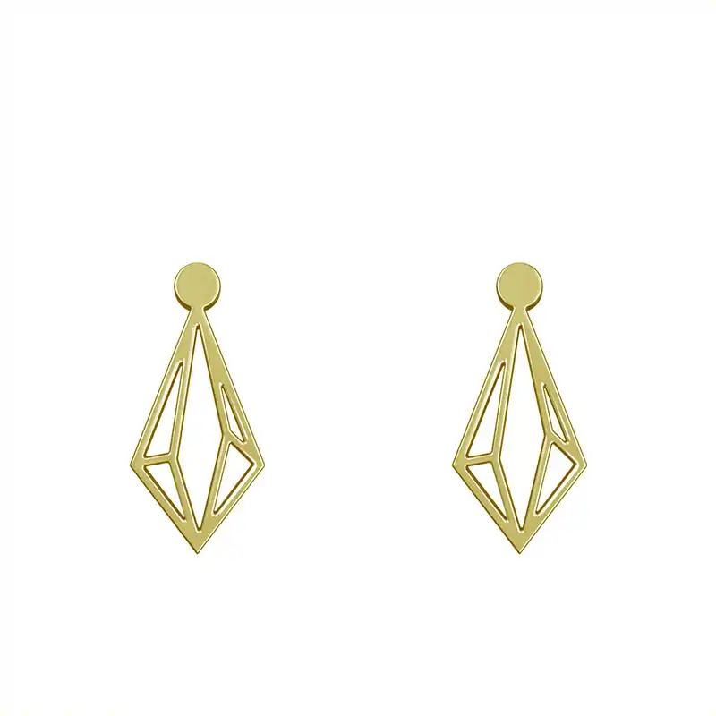 گوشواره طلا 18 عیار زنانه مدوپد مدل هندسی کد GA1-14942