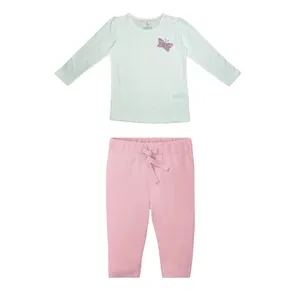 ست تی شرت و شلوار دخترانه لوپیلو مدل تک پروانه کد 188