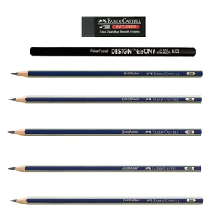 مداد طراحی  مدل  Gold 2B-3B-4B-6B-8B  مجموعه 5 عددی به همراه پاکن و مداد گرافیت