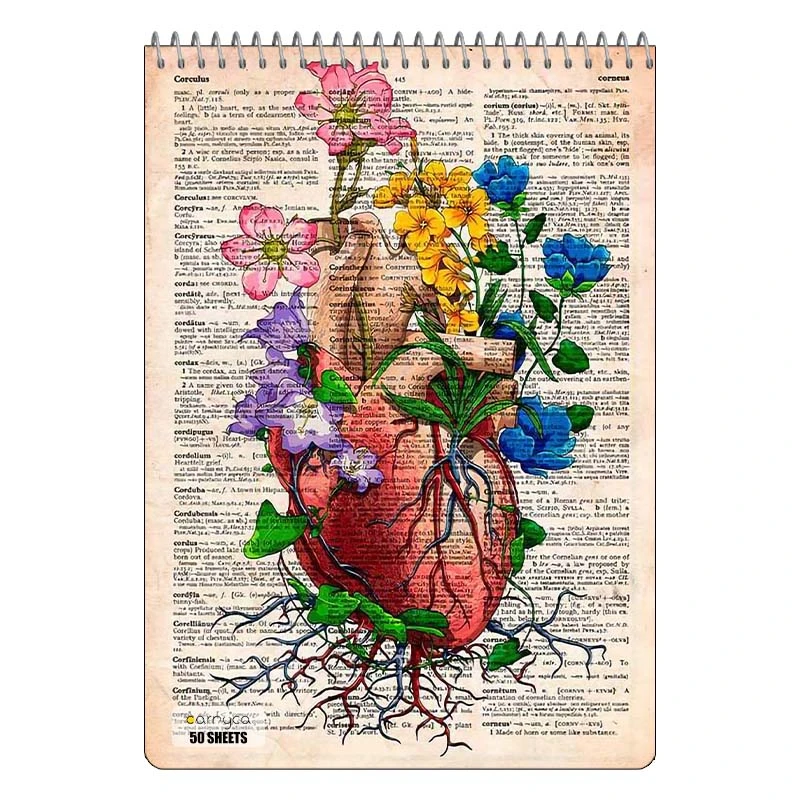دفتر نقاشی 50 برگ سیمی کارنیکا طرح روزنامه وینتج قلب Vintage Newspaper Heart کد 94310