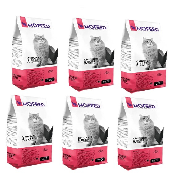 غذای خشک گربه مفید مدل Chiken Beef DG وزن 2000 گرم بسته 6 عددی