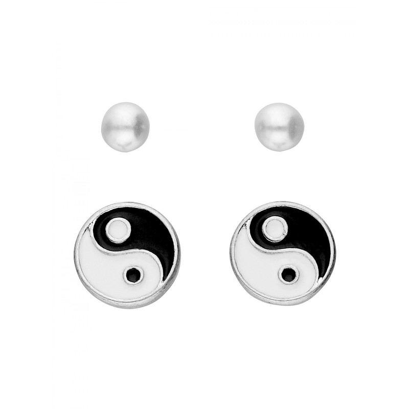 گوشواره زنانه مدل Yin AND Yang مجموعه دو عددی