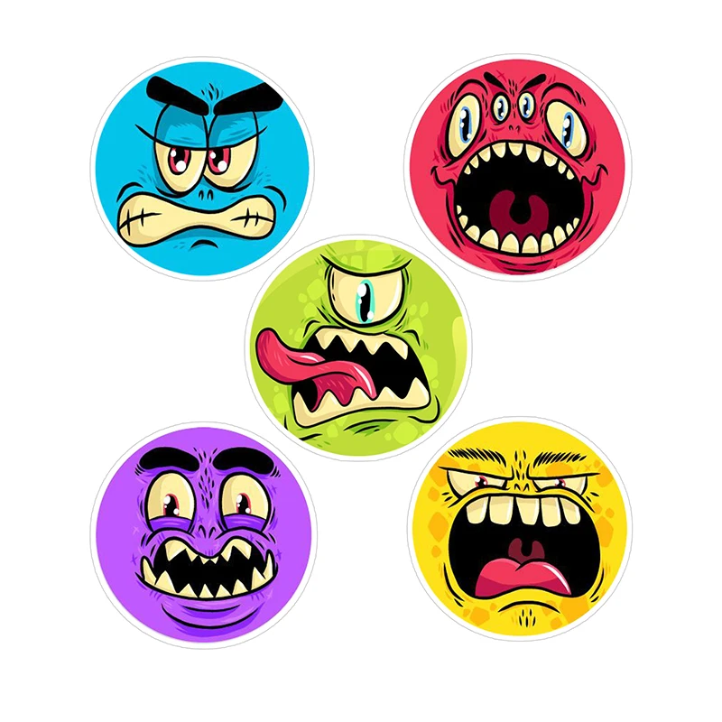 استیکر لپ تاپ ماسا دیزاین طرح MONSTER کد COL044 مجموعه 5 عددی