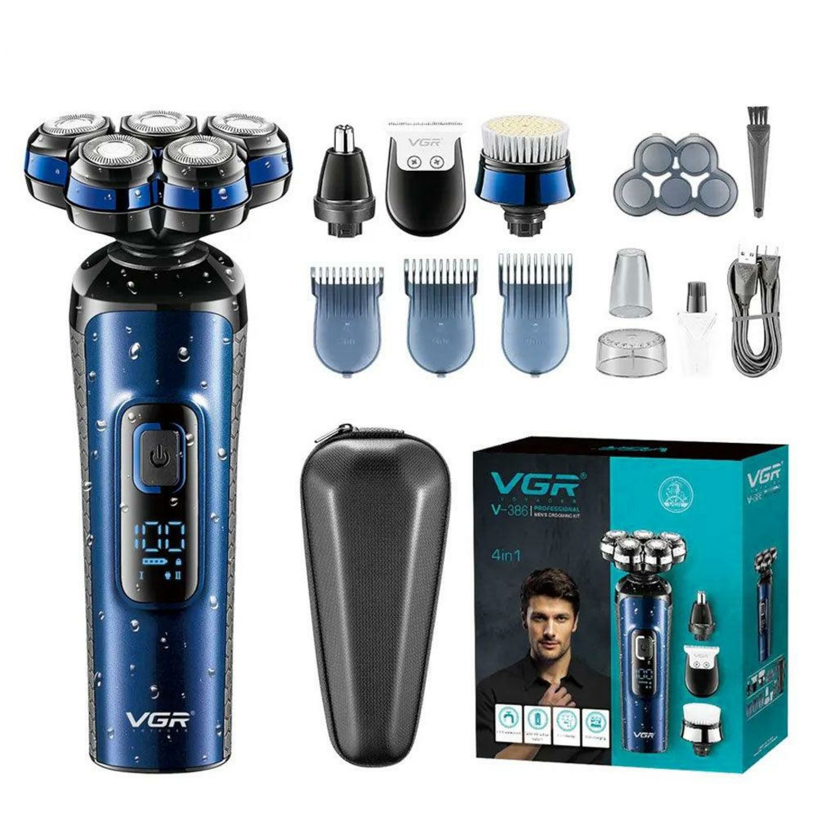 ماشین اصلاح موی صورت شارژی وی جی ار مدل V-386 -  - 4