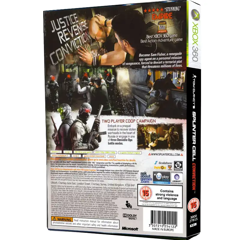 بازی Tom Clancys Splinter Cell Conviction مخصوص Xbox 360