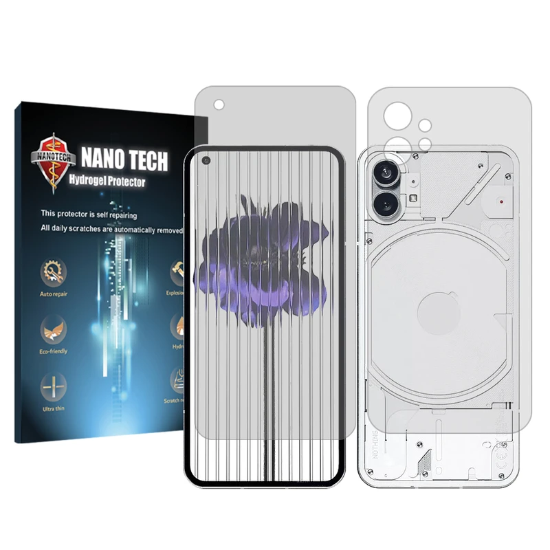 محافظ صفحه نمایش شفاف نانو تک مناسب برای گوشی موبایل ناتینگ Phone 1 به همراه محافظ پشت گوشی