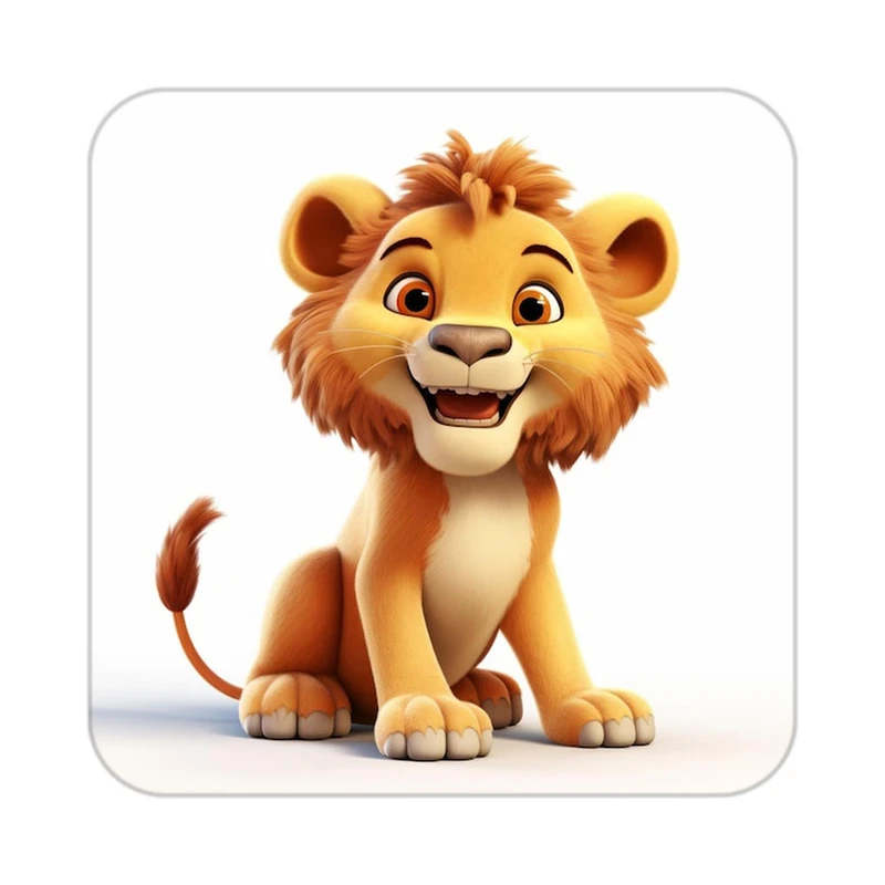 زیر لیوانی کاکتی طرح شیر مدل mp23192