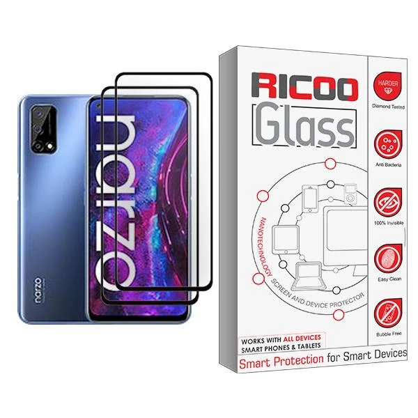 محافظ صفحه نمایش ریکو مدل Ricoo Glass MIX002 مناسب برای گوشی موبایل ریلمی Narzo 30 Pro 5G بسته دو عددی