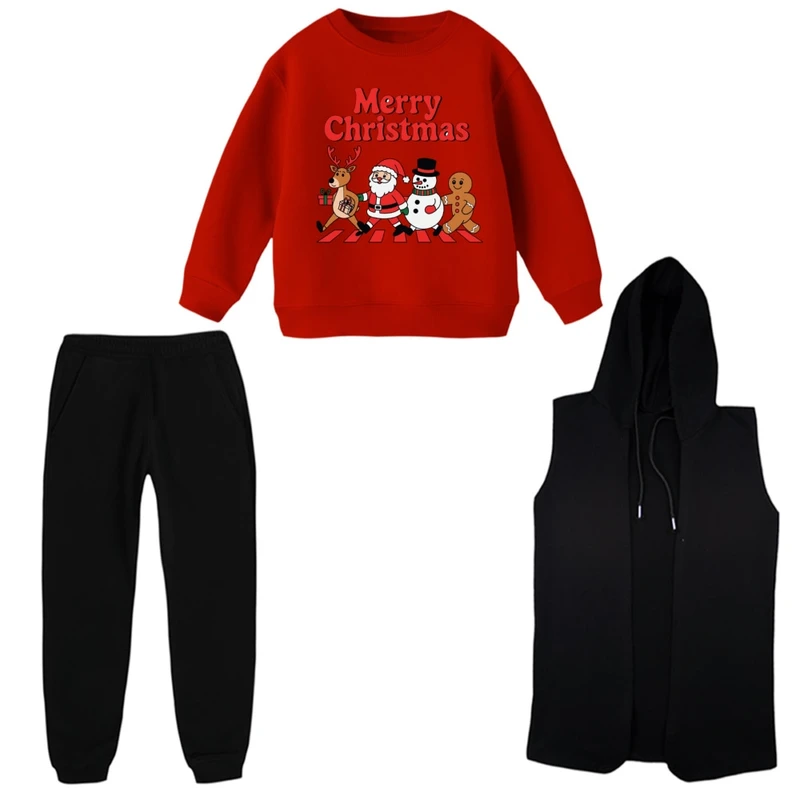 ست 3 تکه لباس راحتی بچگانه مدل کریسمسی 006
