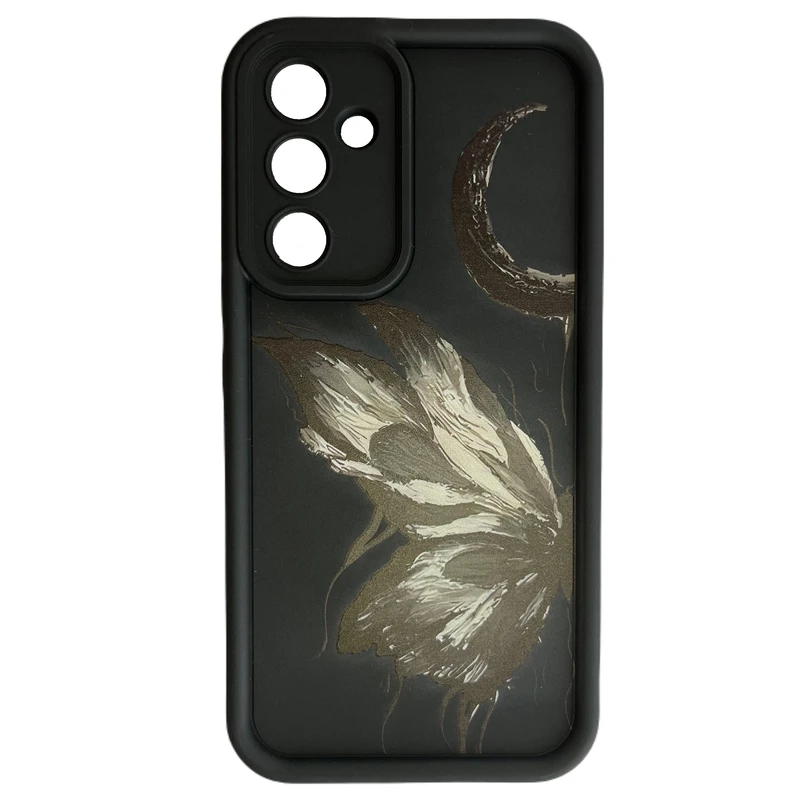 کاور مدل سولید طرح پروانه و ماه مناسب برای گوشی موبایل سامسونگ Galaxy A54