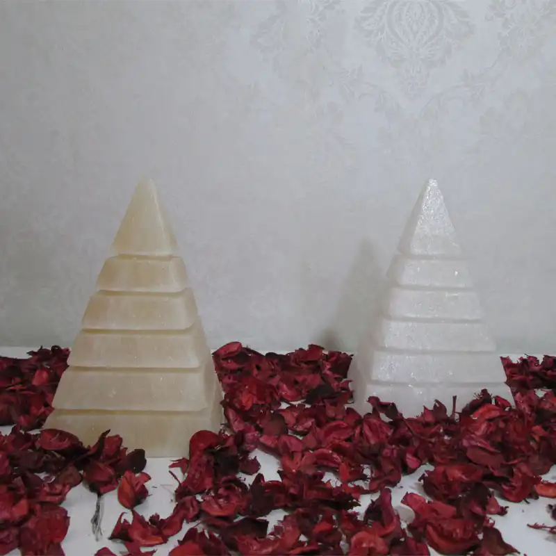 آباژور سنگ نمک طرح هرم شیار دار