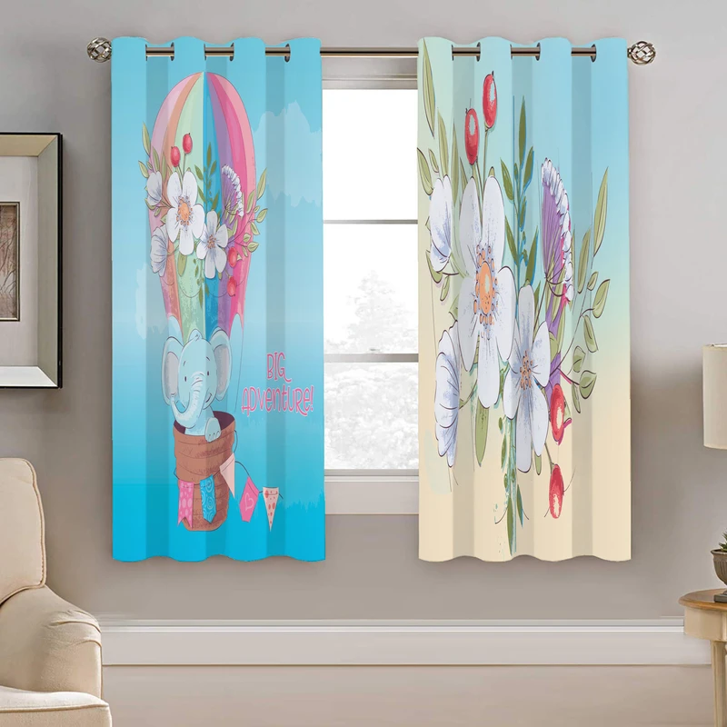 پرده نیروانا طرح فیل کودک مدل مخمل کد 8175 سایز 140×200 سانتی متر