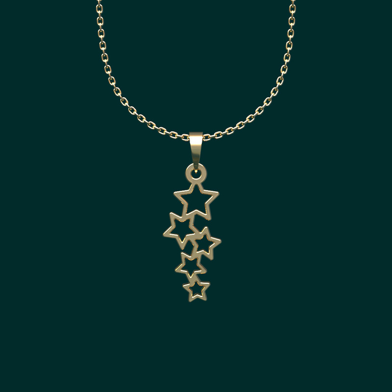 گردنبند طلا 18 عیار زنانه مدوپد مدل ستاره کد TT2-1-1055