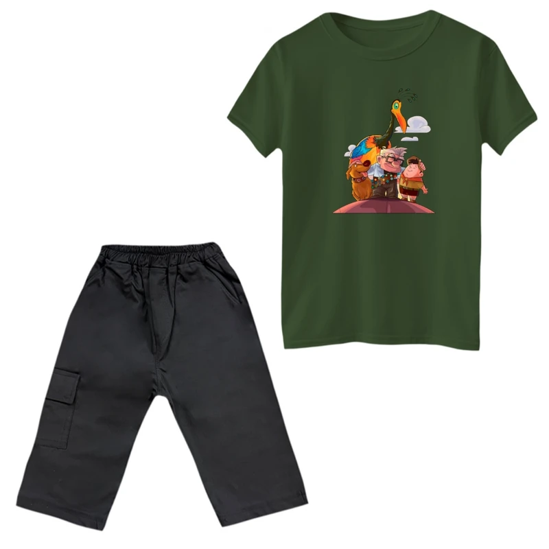 ست تی‌شرت و شلوارک پسرانه مدل آپ کد 2