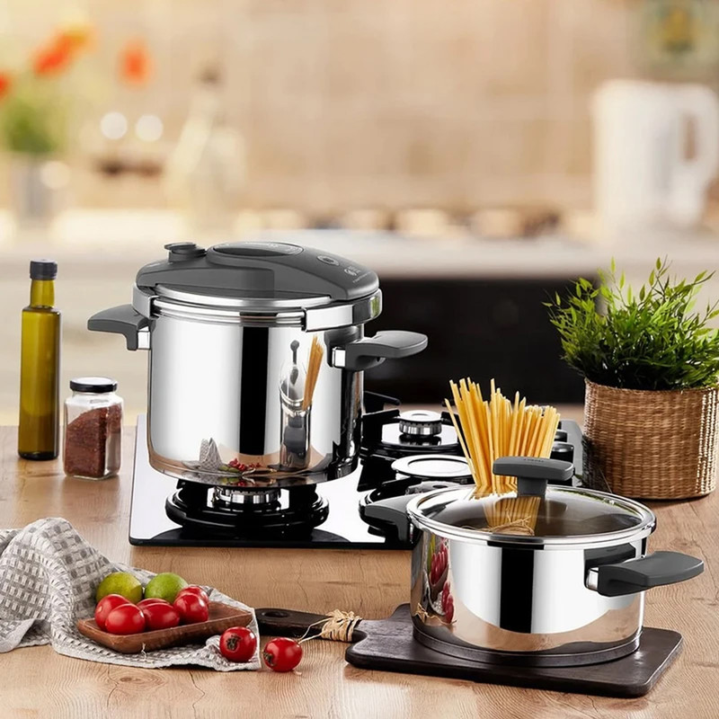 زودپز دوقلو آمبوس مدل درب چرخشی گنجایش 6 و 4 لیتر