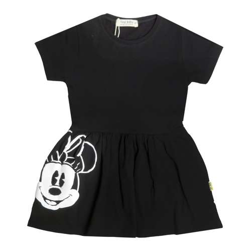 پیراهن دخترانه طرح میکی موس رنگ مشکی