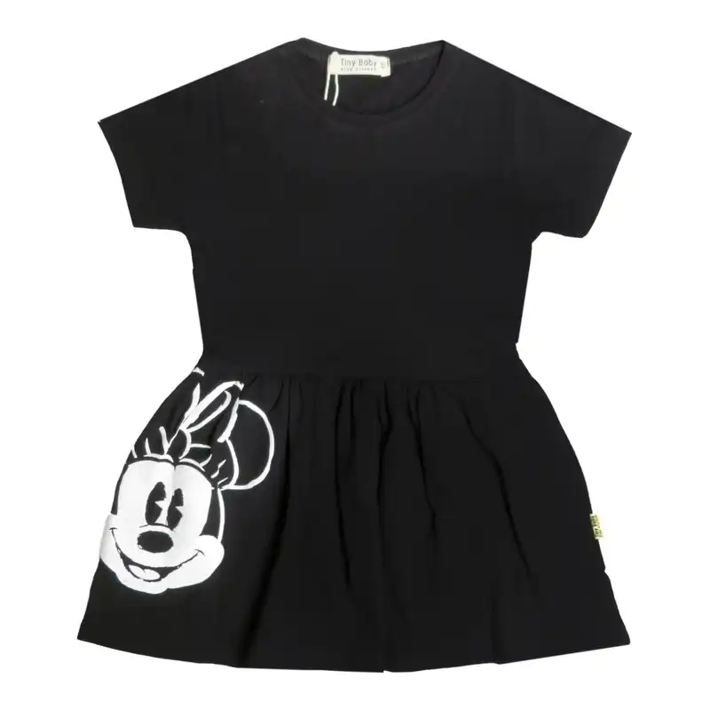 پیراهن دخترانه طرح میکی موس رنگ مشکی