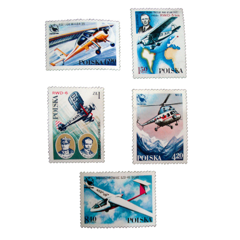 تمبر یادگاری مدل هواپیما کد a-824 مجموعه 5 عددی