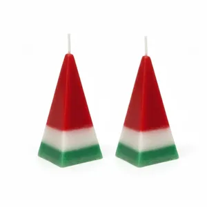 شمع دستساز هندوانه طرح قاچ مجموعه دو عددی