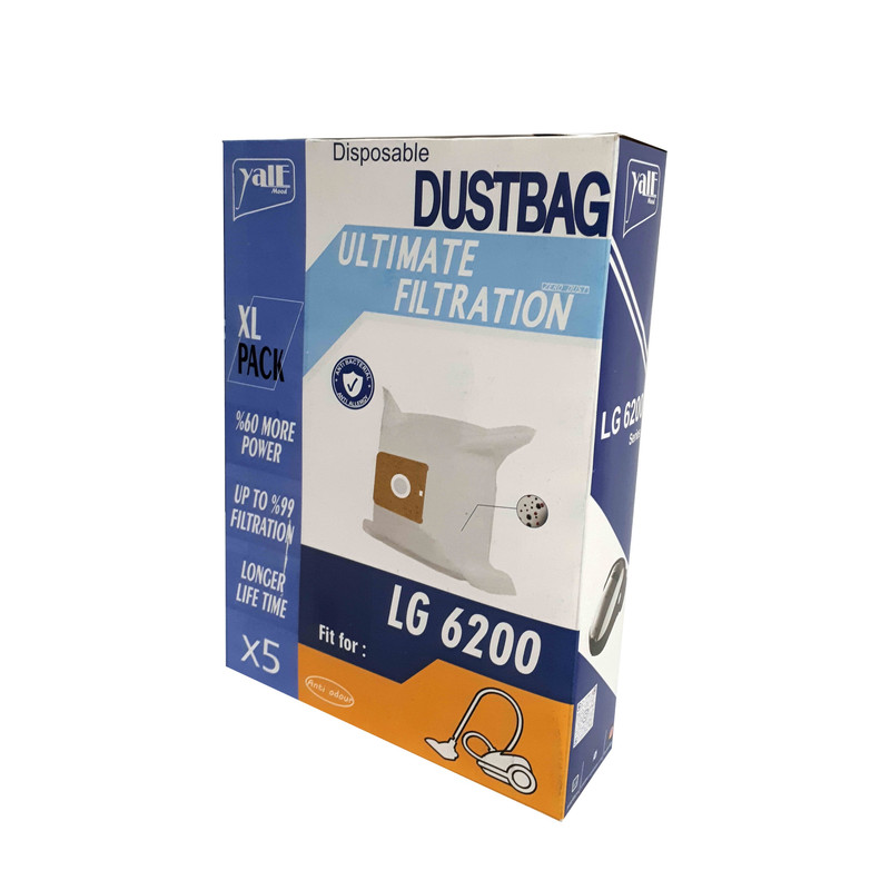 پاکت جارو برقی مدل micro filter بسته ۵ عددی مناسب برای جاروبرقی ال جی 6200