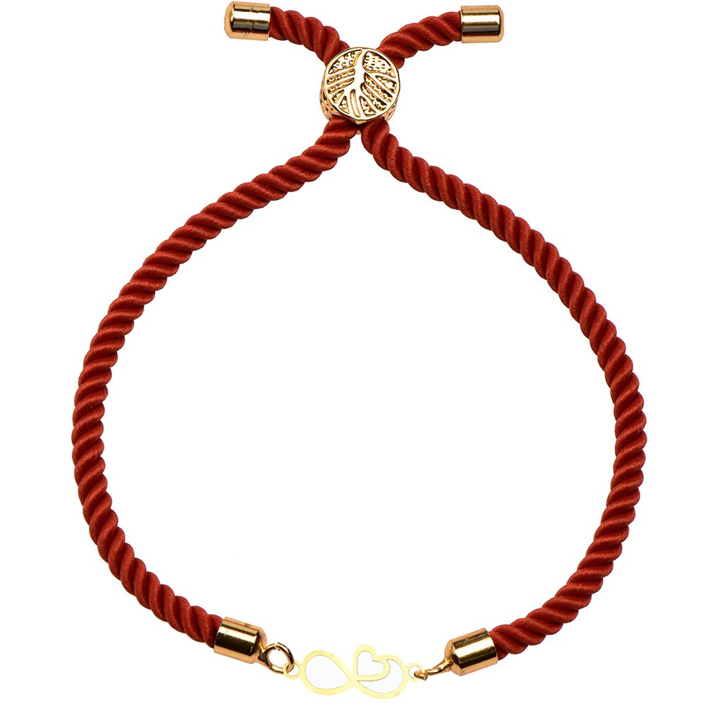 دستبند طلا 18 عیار زنانه کرابو طرح بینهایت قلب مدل Kr1578 -  - 1