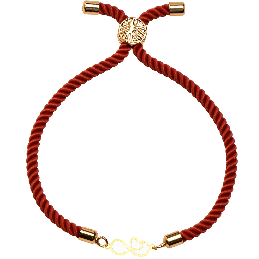 دستبند طلا 18 عیار زنانه کرابو طرح بینهایت قلب مدل Kr1578