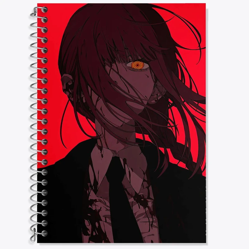 دفتر لغت 50 برگ خندالو مدل ماکیما انیمه مرد اره ای Chainsaw Man کد 17845