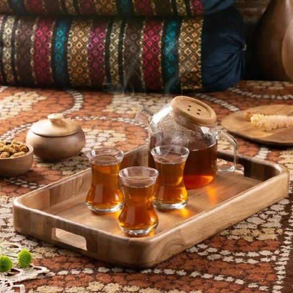 سینی دسته دار آما هوم مدل اطلسیه کد TP7562 سایز 35*22 سانتی متر