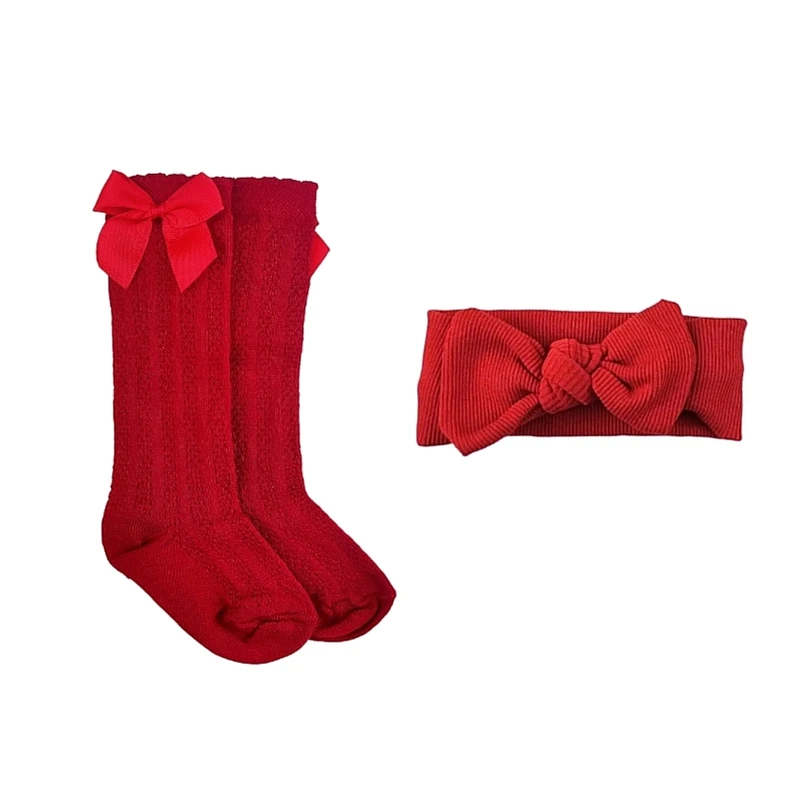 ست هدبند و جوراب نوزادی مدل یلدایی