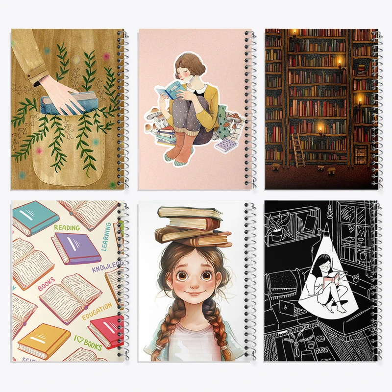 دفتر مشق 50 برگ خندالو طرح کتاب (Book) کد 201 مجموعه 6 عددی