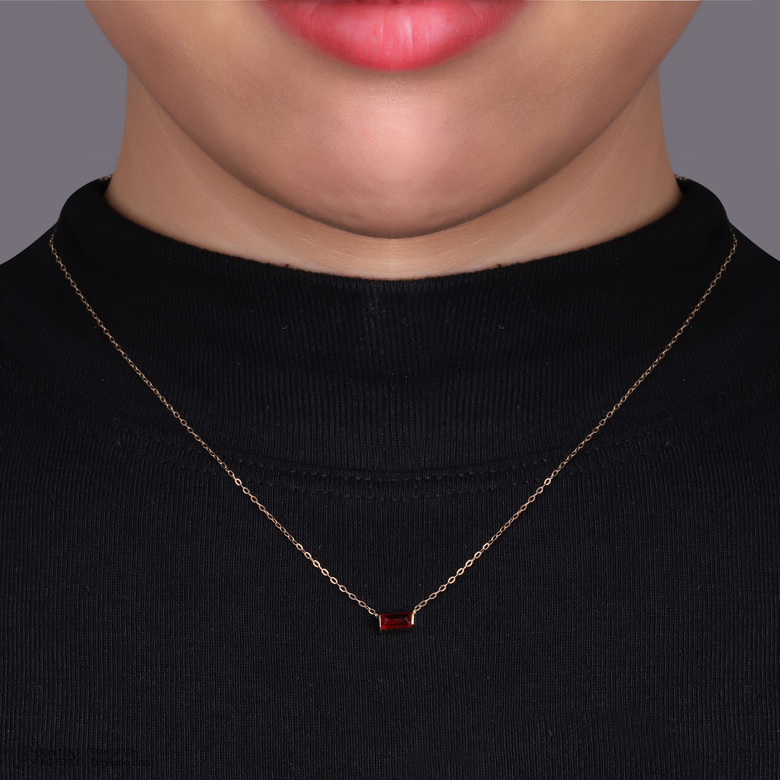 گردنبند طلا 18 عیار زنانه با زنجیر حلقه‌ای (فلامینگو) روبی آرت گالری مدل 296587 -  - 9