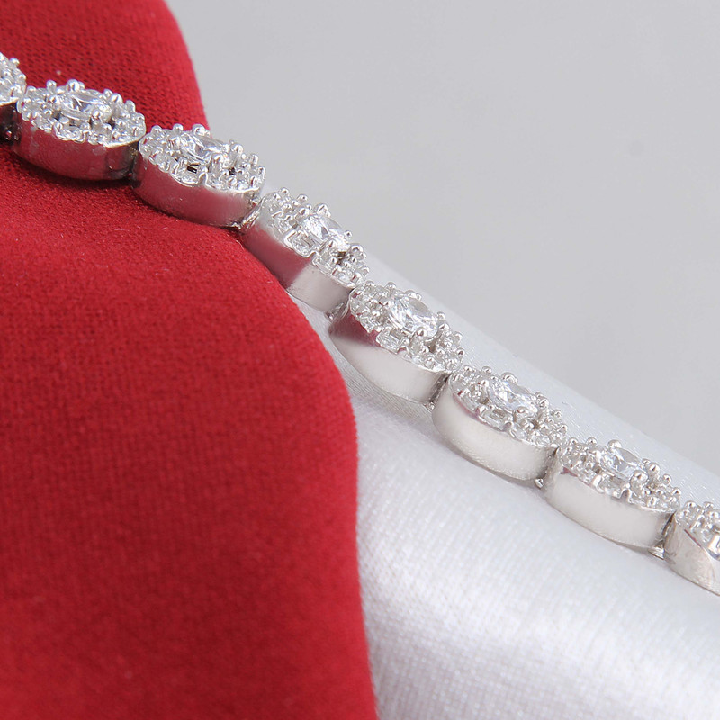 دستبند نقره زنانه مدل آبکاری رادیوم کد DP_599