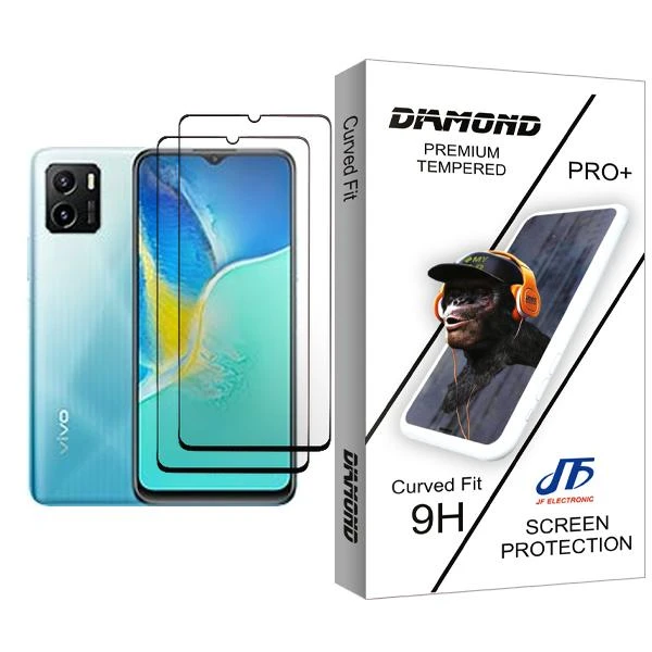 محافظ صفحه نمایش سرامیکی جی اف مدل Diamond Glass2 مناسب برای گوشی موبایل ویوو Y15s بسته دو عددی