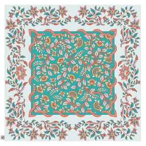 رومیزی رومیزی باز طرح مربع مدل سنتی مدرن کد 11087 سایز 140*140 سانتی متر