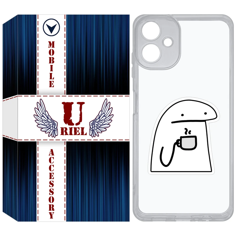 کاور یوریل قاب مدل Clear کد 79 طرح پوکرفیس مناسب برای گوشی موبایل سامسونگ Galaxy A06