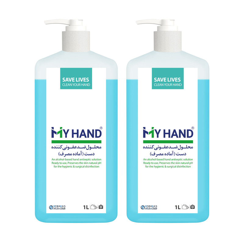 ضد عفونی کننده شرکت رضاراد مدل My Hand حجم 1000 میلی لیتر بسته 2 عددی