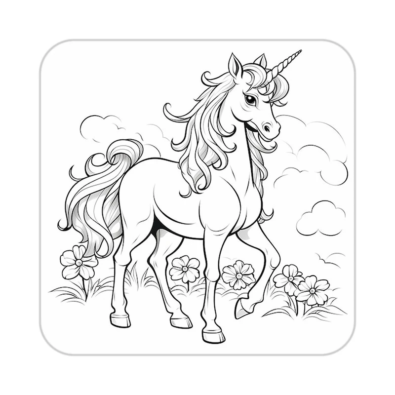 زیر لیوانی کاکتی طرح اسب تک شاخ و یونیکورن مدل mp32577