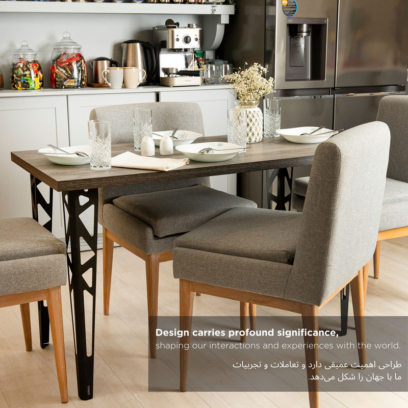 میز ناهارخوری ۴ نفره دینیال مدل 02-DI9090-75