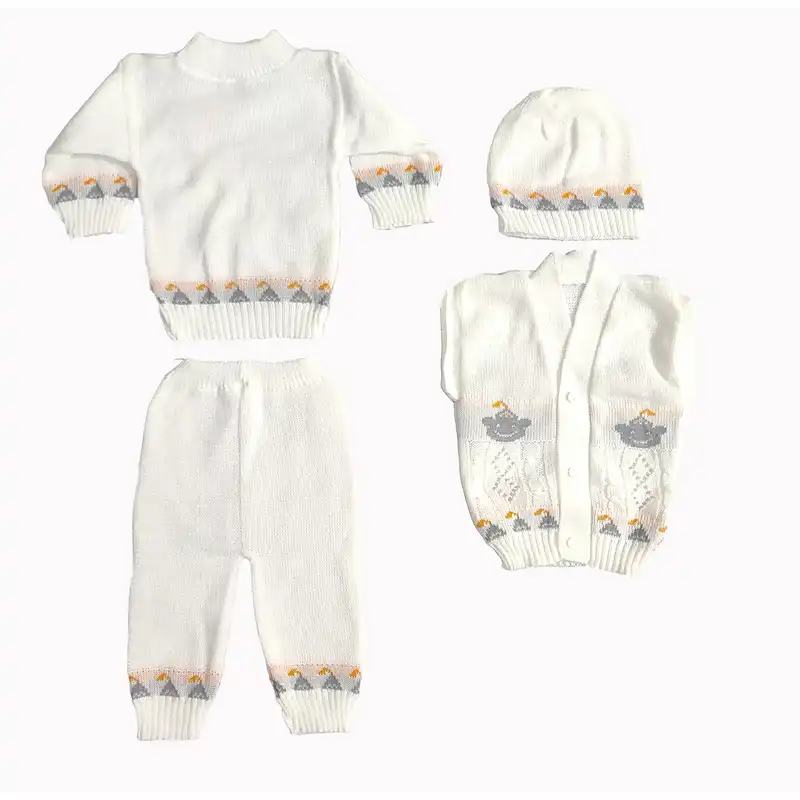 ست 4 تکه لباس بافتنی نوزادی مدل 01