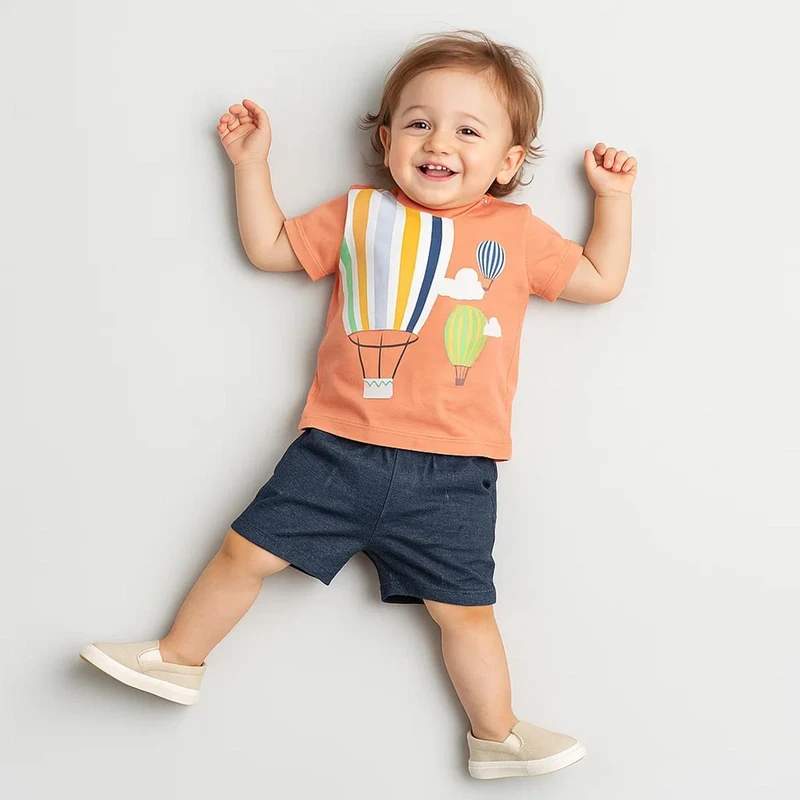 ست تی شرت و شلوارک پسرانه فیورلا مدل بالن