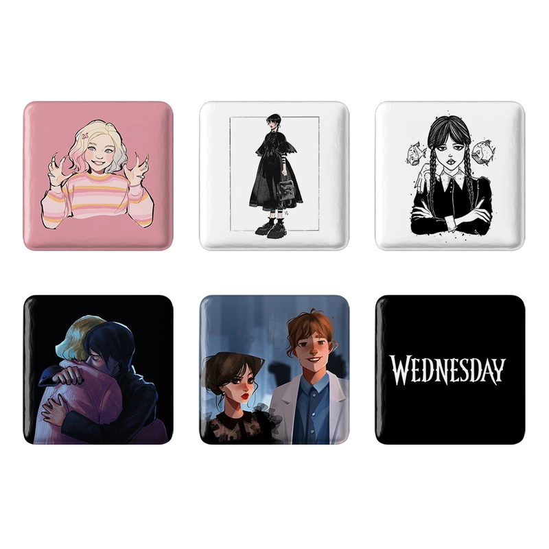 مگنت خندالو طرح سریال ونزدی Wednesday کد 1609B مجموعه 6 عددی