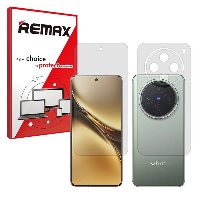 محافظ صفحه نمایش مات ریمکس مدل Resistant مناسب برای گوشی موبایل ویوو X200 به همراه محافظ پشت گوشی