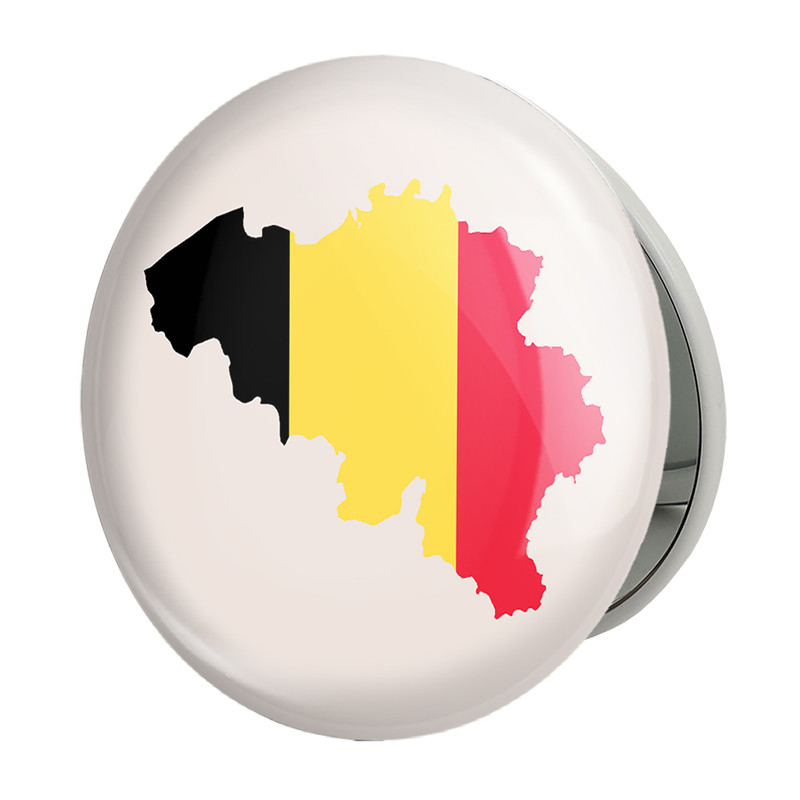 آینه جیبی خندالو طرح پرچم بلژیک مدل تاشو کد 20699 