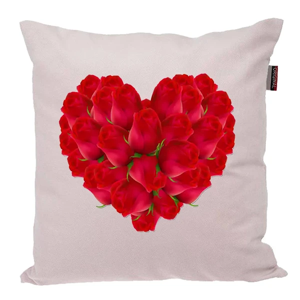 کوسن ناریکو مدل فانتزی طرح گل قلبی کد 03196