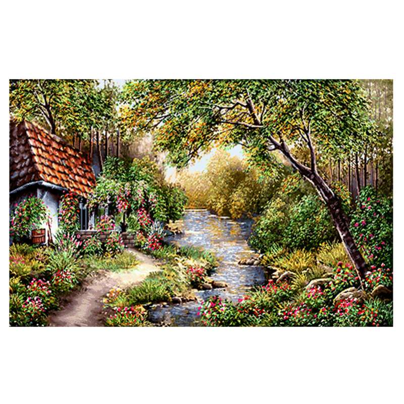 نخ و نقشه تابلوفرش طرح منظره  کد 23171