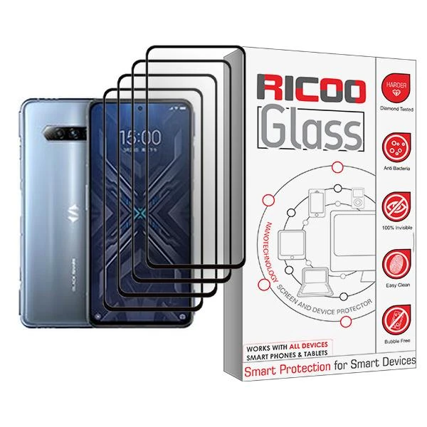 محافظ صفحه نمایش ریکو مدل Glass MIX004 مناسب برای گوشی موبایل شیائومی Black Shark 4 بسته چهار عددی