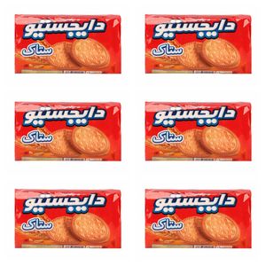 بیسکویت دایجستیو ستاک 150 گرم بسته 6 عددی